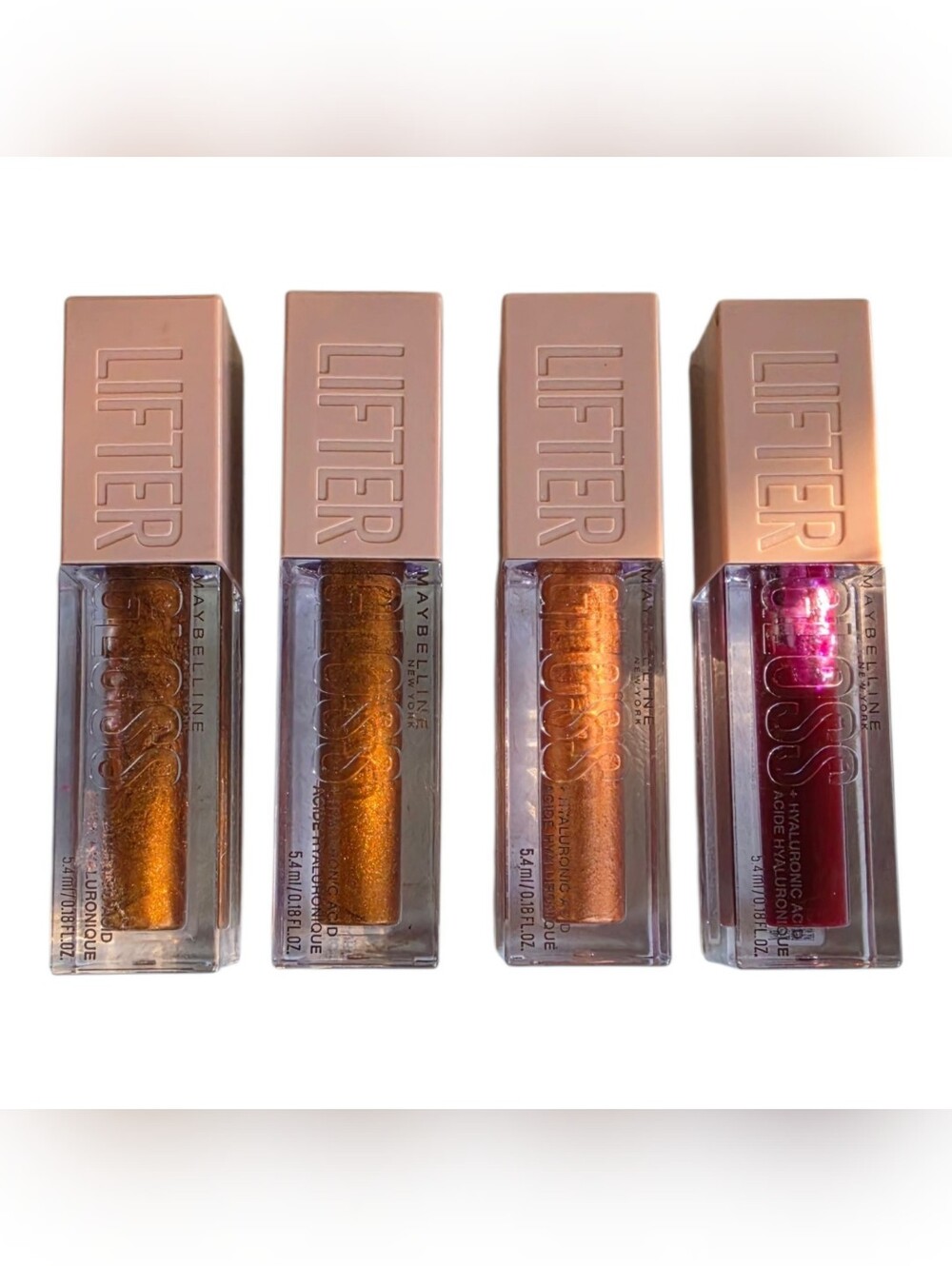 Lot Of 4 Maybelline New York Lifter Gloss Hydrating Lip Gloss Hyaluronic Acid